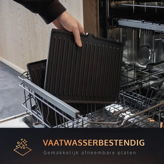 JAP Integrill - Smart contactgrill - Vaatwasserbestendig - 180º Kantelbaar - Met uitneembare platen - Tosti apparaat