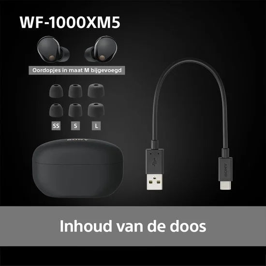 WF-1000XM5 - Volledig draadloze oordopjes met Noise Cancelling - Zwart