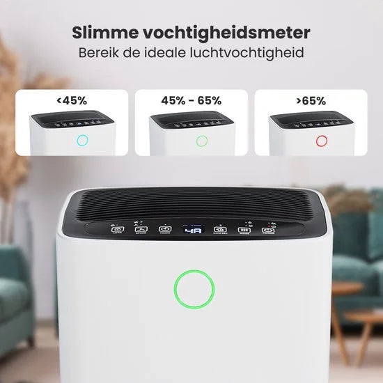 Auronic Luchtontvochtiger - Ontvochtigt 12L Per Dag - Was-droog Functie - Voorkomt Schimmel - Wit