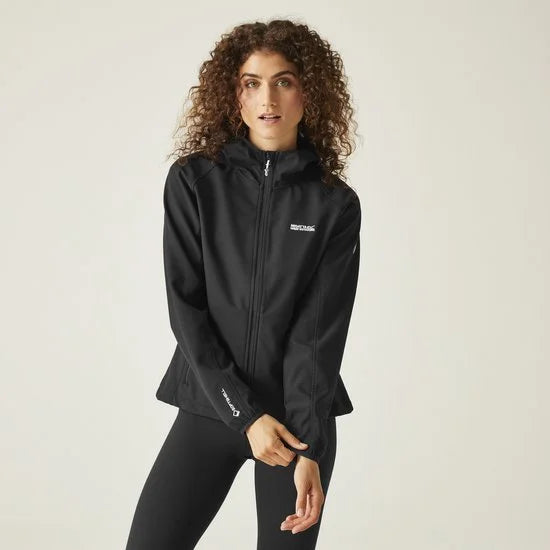 Regatta, Arec III Softshell Dames Jack, Zwart, Maat 34