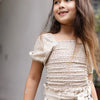 Meisjes t-shirt - Dess - AOP Creme bloemen