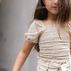 Meisjes t-shirt - Dess - AOP Creme bloemen