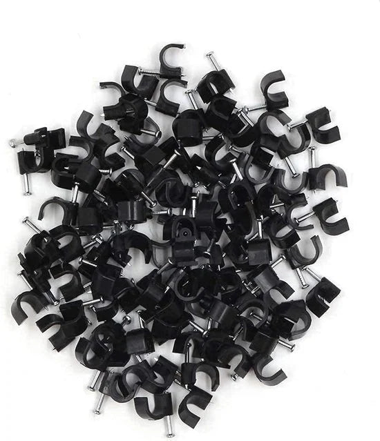 Kabelclip - Spijkerclip - Kabelklem - Kabelhouder - 5 mm - 100 stuks - Zwart - Allteq