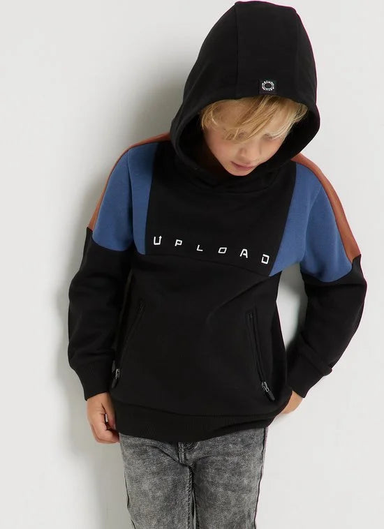 TerStal Jongens / Kinderen Europe Kids Trui Met Ritszak Zwart In Maat 110/116