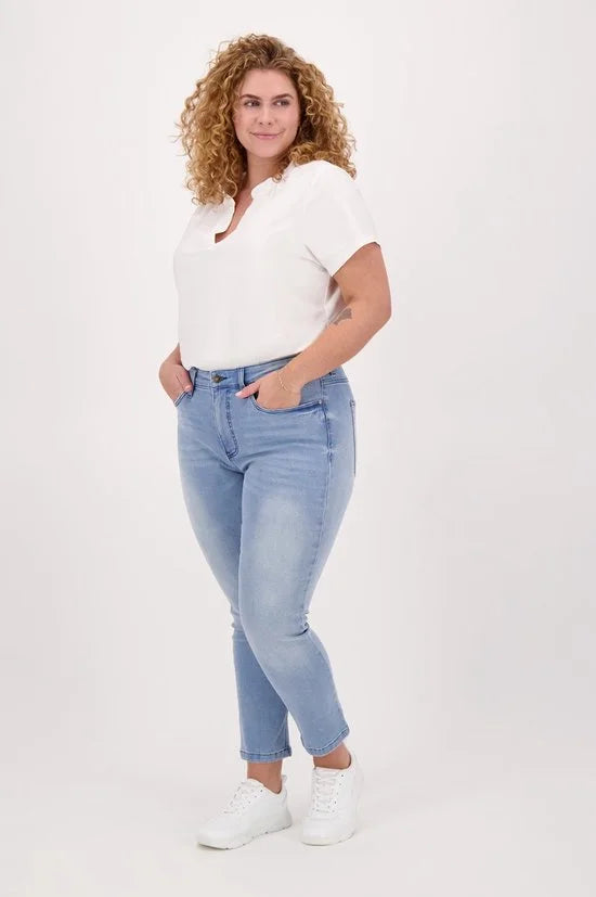 Blauwe Broek van Je m'appelle - Dames - Plus Size - 48 - 2 maten beschikbaar