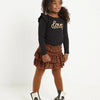 TerStal Meisjes / Kinderen Europe Kids Ruche Rokje All-over Print Bruin In Maat 122/128