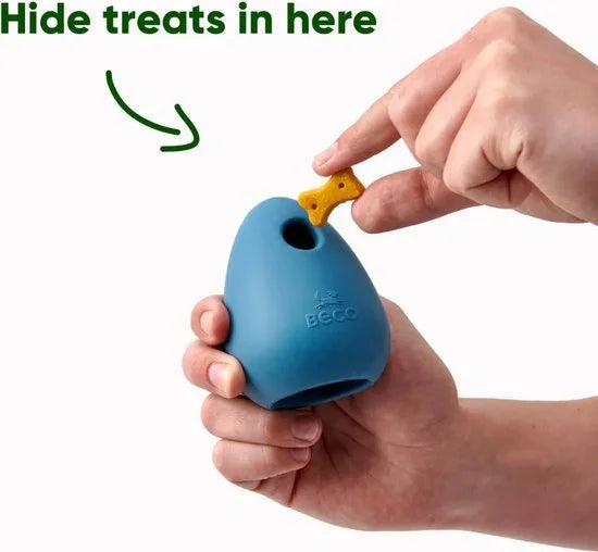 Beco Pets Boredom Buster - Verrijking voor de hond - Vulbaar kauwspeelgoed - Natuurlijk Rubber - Blauw