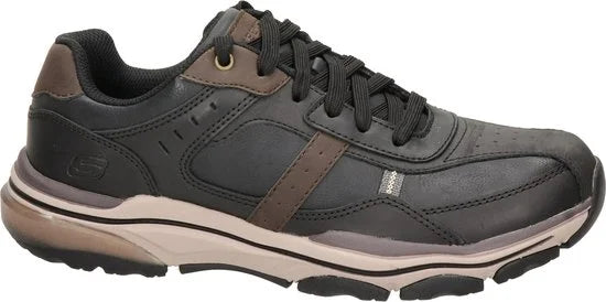 Skechers Romago Elmen leren heren sneakers - Zwart - Extra comfort - Memory Foam - Maat 41