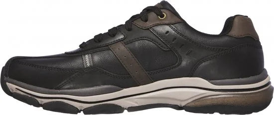 Skechers Romago Elmen leren heren sneakers - Zwart - Extra comfort - Memory Foam - Maat 41