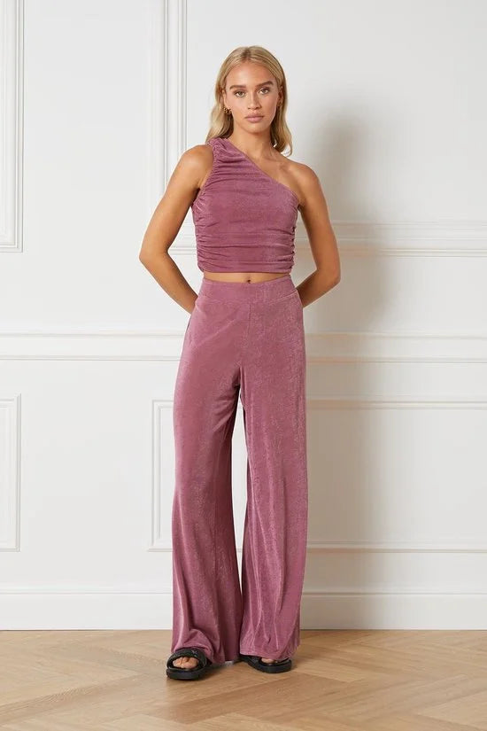 Refined Department Broek Ladies Knitted Shiny R2306110221 403 Peach Dames Maat - XL