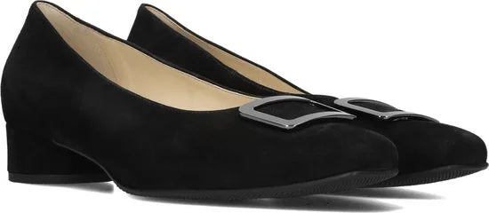 Hassia Dames Pumps / Damesschoenen - Suède - Geen hoogte 2 cm cm - 302627 - Zwart - Maat 41/41+