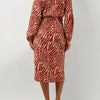STELLA FOREST E24ro053 Jurken Dames - Kleedje - Rok - Jurk - Brique - Maat 36