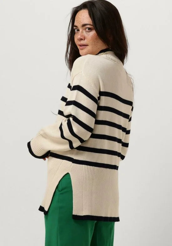 Minus Leonie Turtleneck Knit Pullover Truien & vesten Dames - Sweater - Hoodie - Vest- Ecru - Maat L