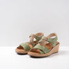 Wolky Sandalen La Jolla olijfgroen leer