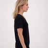 T-shirt Zwart van Je m'appelle - Dames Travelstof- Maat XXL