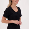 T-shirt Zwart van Je m'appelle - Dames Travelstof- Maat XXL