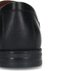 Manfield - Dames - Zwarte leren loafers met vierkanten chain - Maat 37