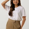 MSCH Copenhagen Mschterina Organic Tee Tops & T-shirts Dames - Shirt - Ecru - Maat L/XL