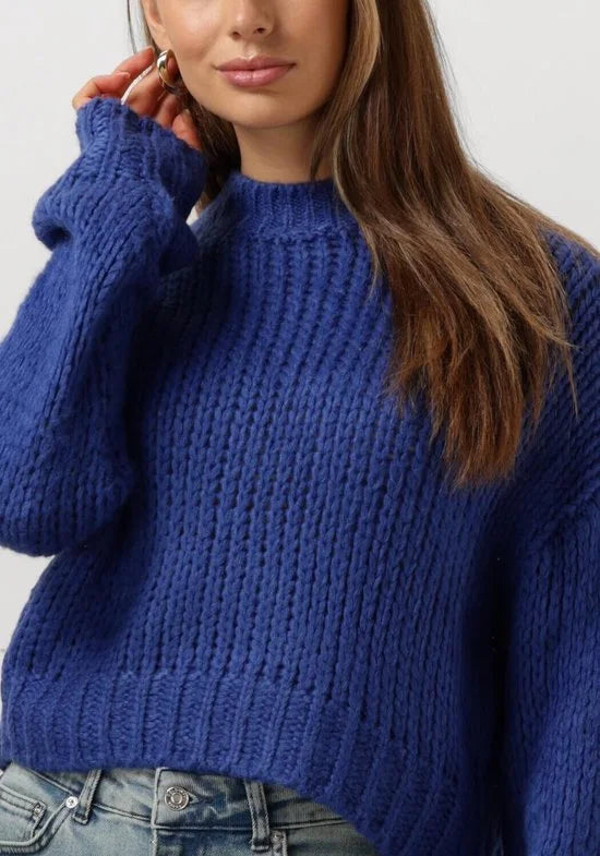 Ydence Knitted Sweater Soraya Truien & vesten Dames - Sweater - Hoodie - Vest- Blauw - Maat XS