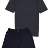 Schiesser heren shortama - blauw gestipt -  Maat: 5XL