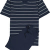 Schiesser heren shortama - blauw gestreept -  Maat XXXXXL