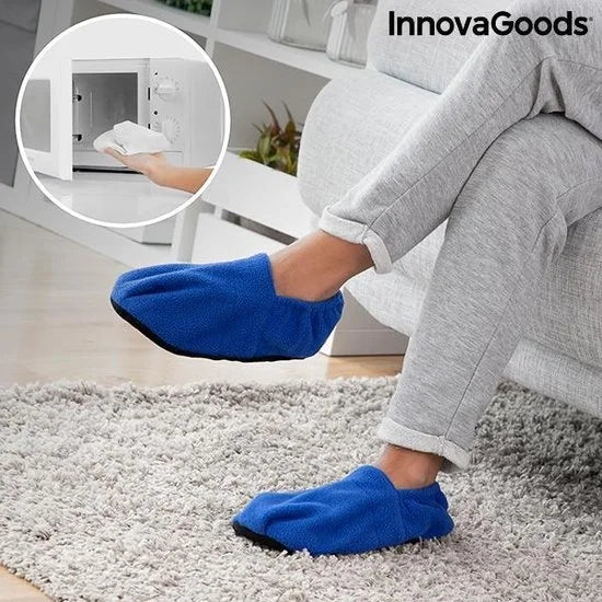 Microwavable Heated Slippers InnovaGoods Blue