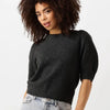 Neo Noir Martha Bow Knit Tee Tops & T-shirts Dames - Shirt - Antraciet - Maat 36