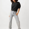 Neo Noir Martha Bow Knit Tee Tops & T-shirts Dames - Shirt - Antraciet - Maat 36