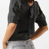 Neo Noir Martha Bow Knit Tee Tops & T-shirts Dames - Shirt - Antraciet - Maat 36
