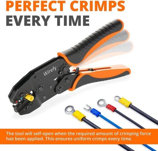Krimptang voor Geïsoleerde Connectoren - Rateltang voor Kabelschoenen - Krimper voor Elektrische Terminals 0,5-6 mm²