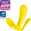 Satisfyer, draagbare Bluetooth vibrator, Top Secret+, 11 cm, met app, 2 motoren, draagbare vibrator