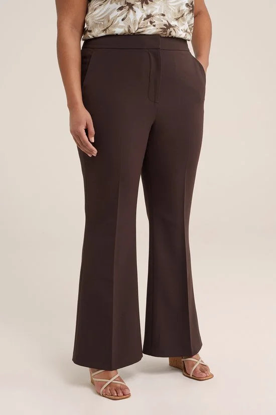 WE Fashion Dames flared pantalon - Curve