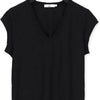 CC Heart Basic V-neck Tshirt Tops & T-shirts Dames - Shirt - Zwart - Maat L