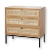 CALICOSY - Dressoir met 3 lades gevel rotan 80x39x79cm