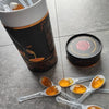 55 X HONEY SPOONS IN LUXE GIFT CYLINDER