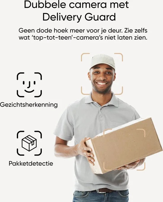 eufy Security E340 Video Deurbel – Video Doorbell - Dual-Cam technologie, 2K Full HD-resolutie, kleur nachtzicht, AI-pakketdetectie, geen maandelijks