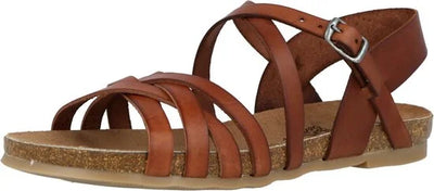 Cosmos 6106807 - Platte sandalenDames Sandalen - Kleur: Cognac - Maat: 38