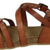 Cosmos 6106807 - Platte sandalenDames Sandalen - Kleur: Cognac - Maat: 38