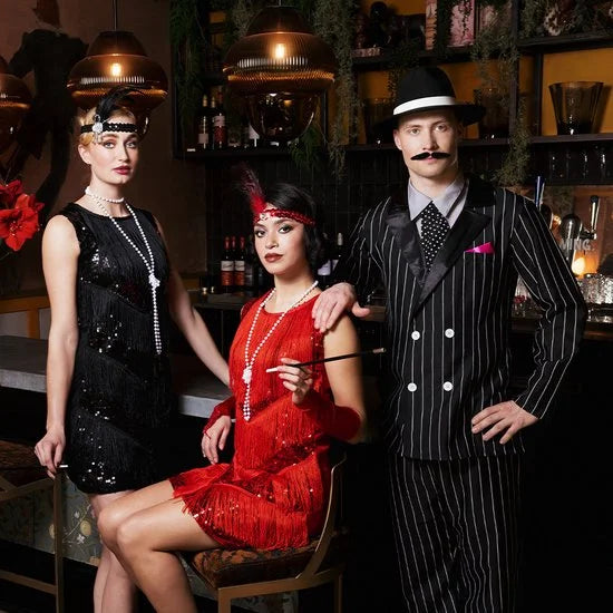 Boland - Hoofdband Flapper rood Rood - Één maat - Volwassenen - Vrouwen - 20's - Roaring Twenties