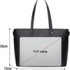 Eleganci - Dames Handtas - shopper - geschikt voor A4 - met extra lange riem - zwart - Ideaal voor school- of werktas.