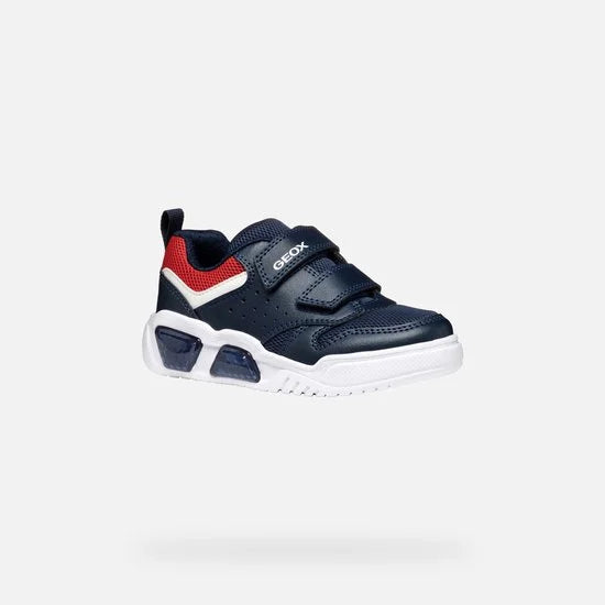 GEOX ILLUMINUS TIENERS Sneakers - MARINEBLAUW/ROOD - Maat 29