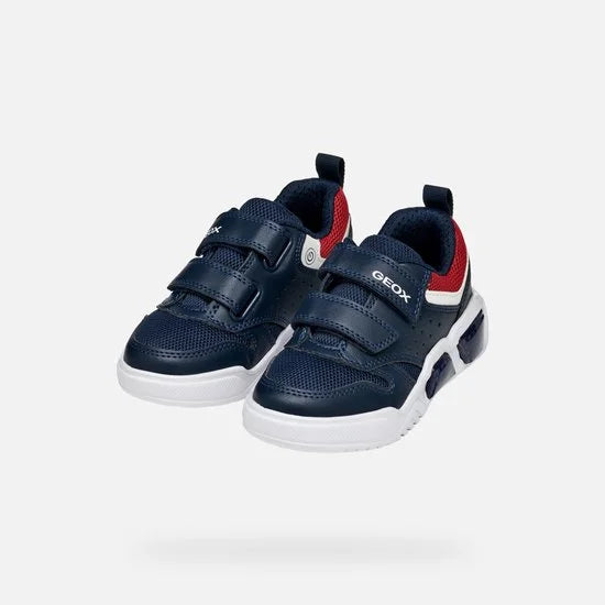 GEOX ILLUMINUS TIENERS Sneakers - MARINEBLAUW/ROOD - Maat 29