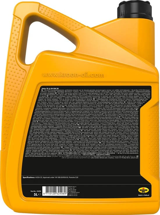 Kroon-Oil Motorolie 32496 Helar FE LL-04 0W-20 5 Liter