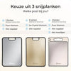 Lunaro 100% Titanium Snijplank Dubbelzijdig - PFAS-vrij - Cutting Board - Sapgeul - Met Raspdeel en Messenslijper