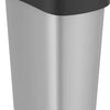 Rotho Twist afvalbak met swingdesksel 50L - zilvermetaalkleurig - BPA-vrij - incl 6 sticker voor diverse afvalstromen
