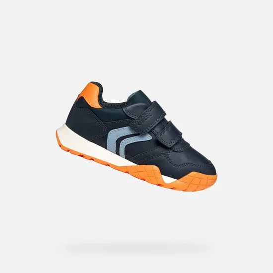 GEOX RANN-E JONGENS Sneakers - MARINEBLAUW/ORANJE - Maat 35