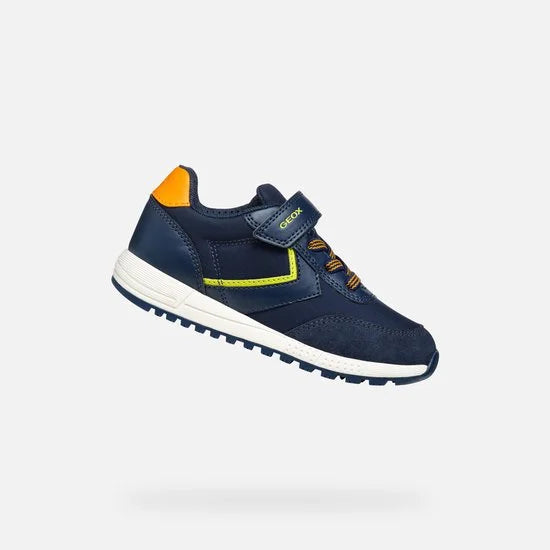 GEOX ALBEN JONGENS Sneakers - MARINEBLAUW/LIME - Maat 34