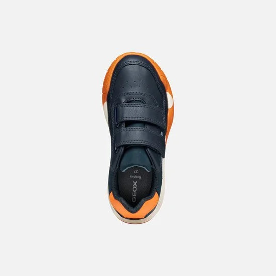 GEOX RANN-E JONGENS Sneakers - MARINEBLAUW/ORANJE - Maat 34