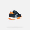GEOX RANN-E JONGENS Sneakers - MARINEBLAUW/ORANJE - Maat 34