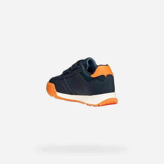 GEOX RANN-E JONGENS Sneakers - MARINEBLAUW/ORANJE - Maat 34